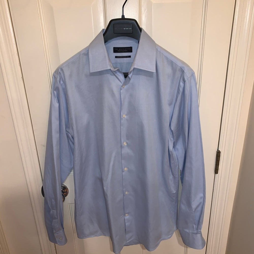 Bloomingdales Men Blue Button Down Shirt